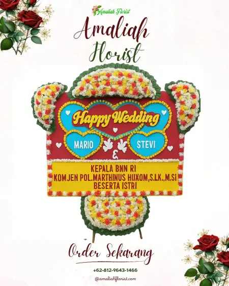 Papan Bunga Pernikahan Wameo